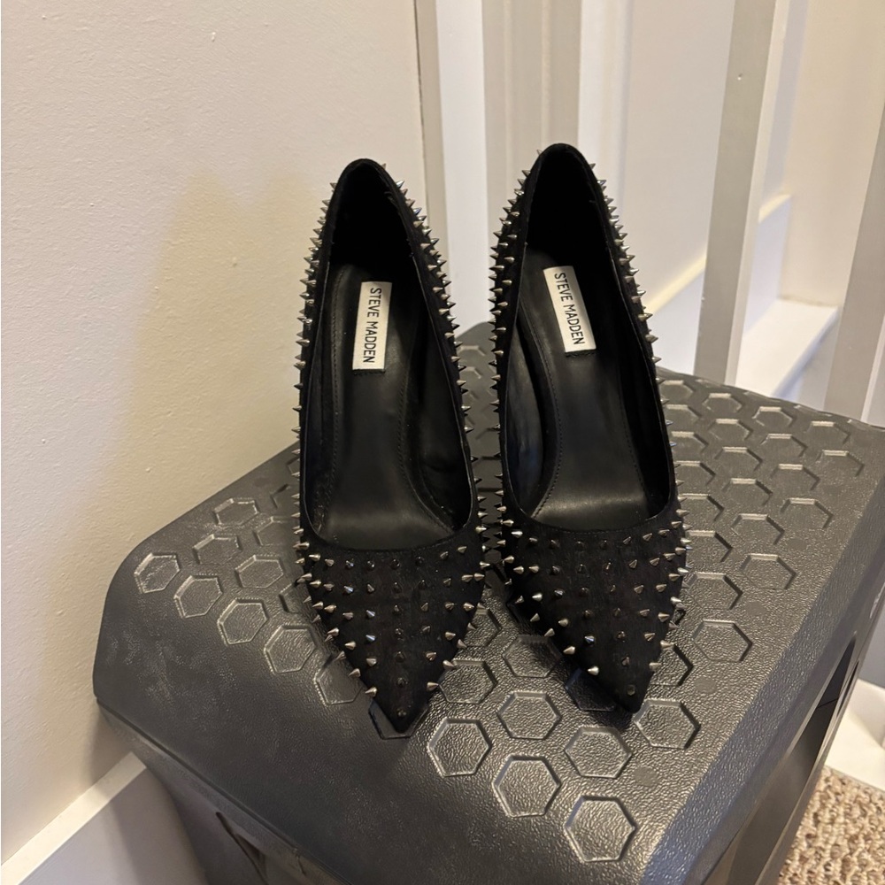 Steve Madden Black Spiked Heels